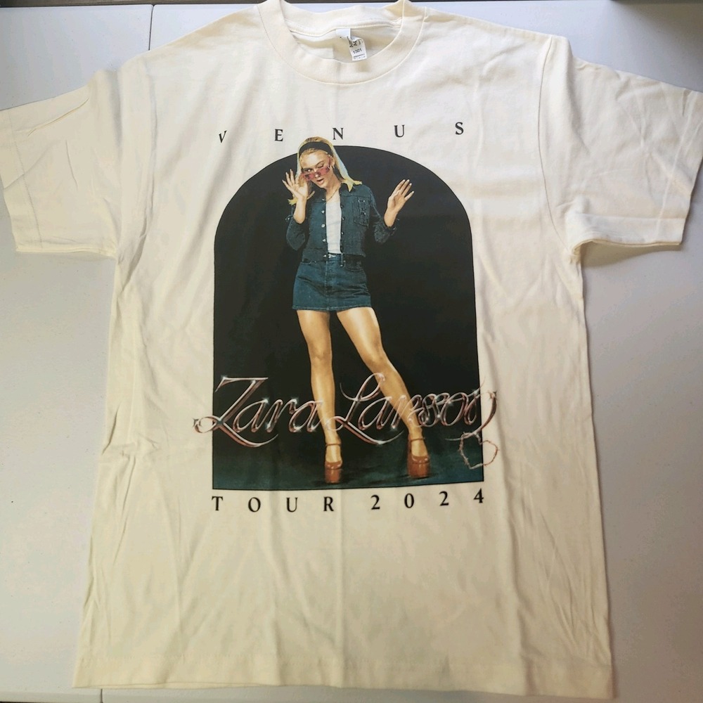 American Apparel 1301 Zara Larsson Venus Tour 2024 White Graphic Tee Men's M